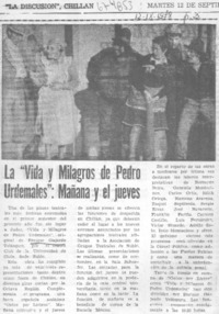 La "vida y milagros de Pedro Urdemales", mañana y el jueves.