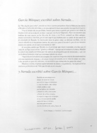 García Márquez escribió sobre Neruda... y Neruda escribió sobre García Márquez--