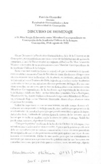 Discurso de homenaje