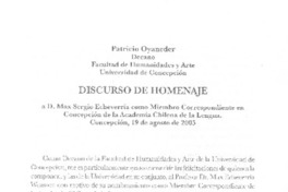 Discurso de homenaje