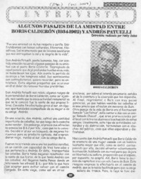 Algunos pasajes de la amistad entre Boris Calderón (1934-1962) y Andrés Patuelli.