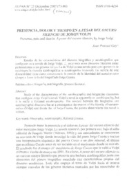 Presencia, dolor y tiempo en A pesar del oscuro silencio de Jorge Volpi