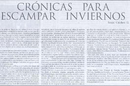 Crónicas para escampar inviernos