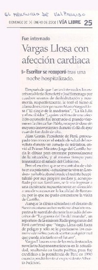 Vargas Llosa con afección cadiaca