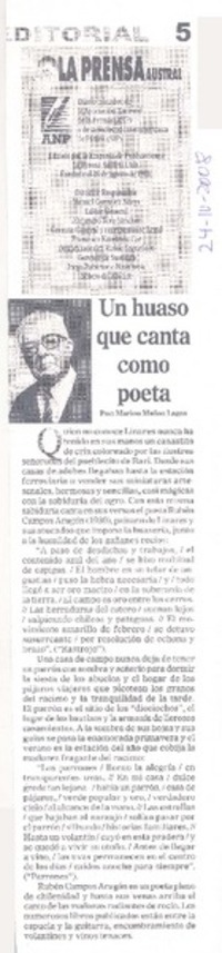 Un huaso que canta como poeta