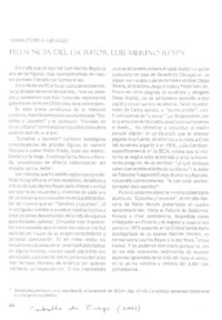 Presencia del escritor Luis Merino Reyes