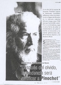 "Después del olvido, la tendencia será mitificar a Pinochet" (entrevista)
