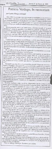 Patricia Verdugo, In memoriam