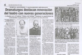 Dramaturgos destacan renovación del teatro con nuevas generaciones