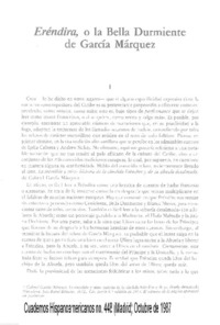 Eréndira, o la bella durmiente de García Márquez