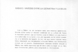 Sábato: síntesis entre la geometría y la selva