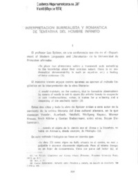 Interpretación surrealista y romántica de Tentativa del hombre infinito