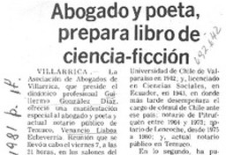 Abogado y poeta prepara libro de ciencia-ficción.