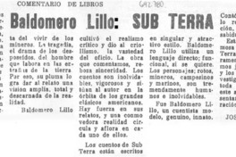 Baldomero Lillo : Sub Terra