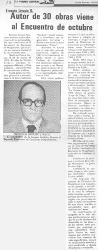 Autor de 30 obras viene al Encuentro de octubre.