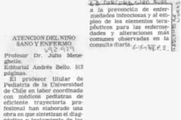 Atención del niño sano y enfermo.