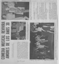 Comedia musical revivirá amores de los años 30.