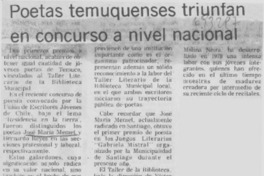 Poetas temuquenses triunfan en concurso a nivel nacional.