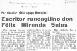 Escritor rancagüino don Félix Miranda Salas.