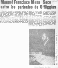 Manuel Francisco Mesa Seco entre los parientes de O'Higgins.