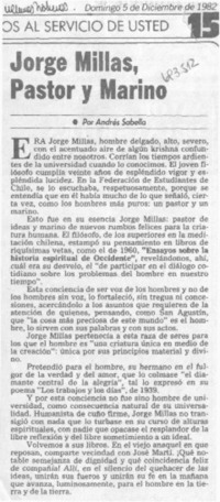 Jorge Millas, pastor y marino