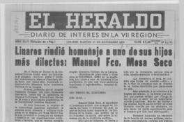 Linares rindió homenaje a uno de sus hijos más directos: Manuel Fco. Mesa Seco.