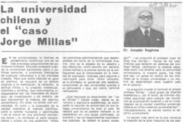 La universidad chilena y el "caso Jorge Millas"
