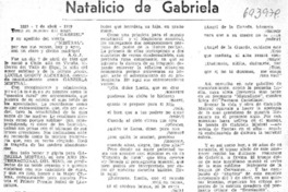 Natalicio de Gabriela