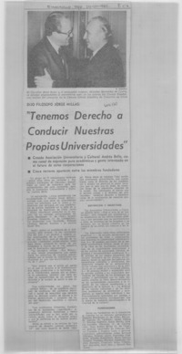 "Tenemos derecho a conducir nuestras propias universidades".