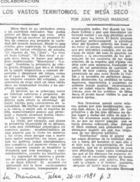 Los vastos territorios, de Mesa Seco