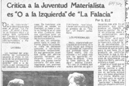 Crítica a la juventud materialista es "0 a la izquierda" de "La Falacia"