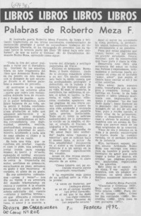Palabras de Roberto Meza F.