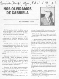 Nos olvidamos de Gabriela