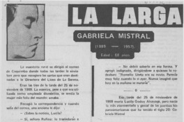 Gabriela Mistral.