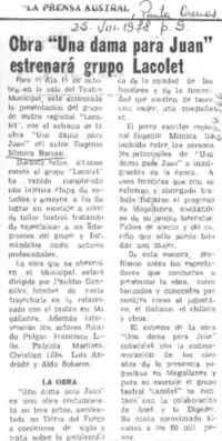 Obra "Una dama para Juan" estrenará grupo Lacolet.