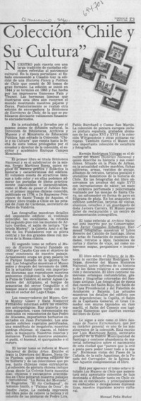 Colección "Chile y su cultura"