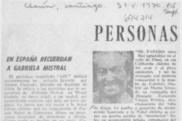 En España recuerdan a Gabriela Mistral.