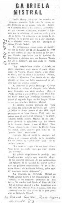 Gabriela Mistral.