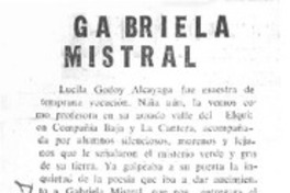 Gabriela Mistral.