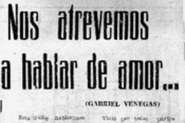 Nos atrevemos a hablar de amor--