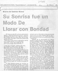 Su sonrisa fue un modo de llorar con bondad.