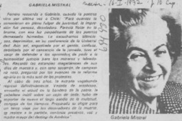 Gabriela Mistral.