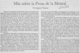 Más sobre la prosa de la Mistral
