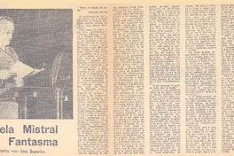 Gabriela Mistral y su fantasma