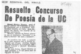 Resuelto concurso de poesía de la UC.