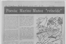 Poesía: Marino Muñoz "reincide".