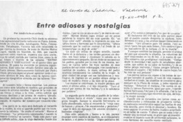 Entre adioses y nostalgias