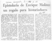 Epistolario de Enrique Molina: un regalo para historiadores