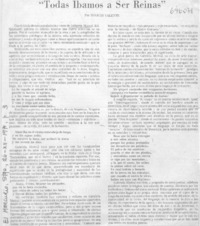 "Todas íbamos a ser reinas"