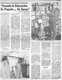 "Cuando la educación es pagada--, se apaga" : [entrevista]